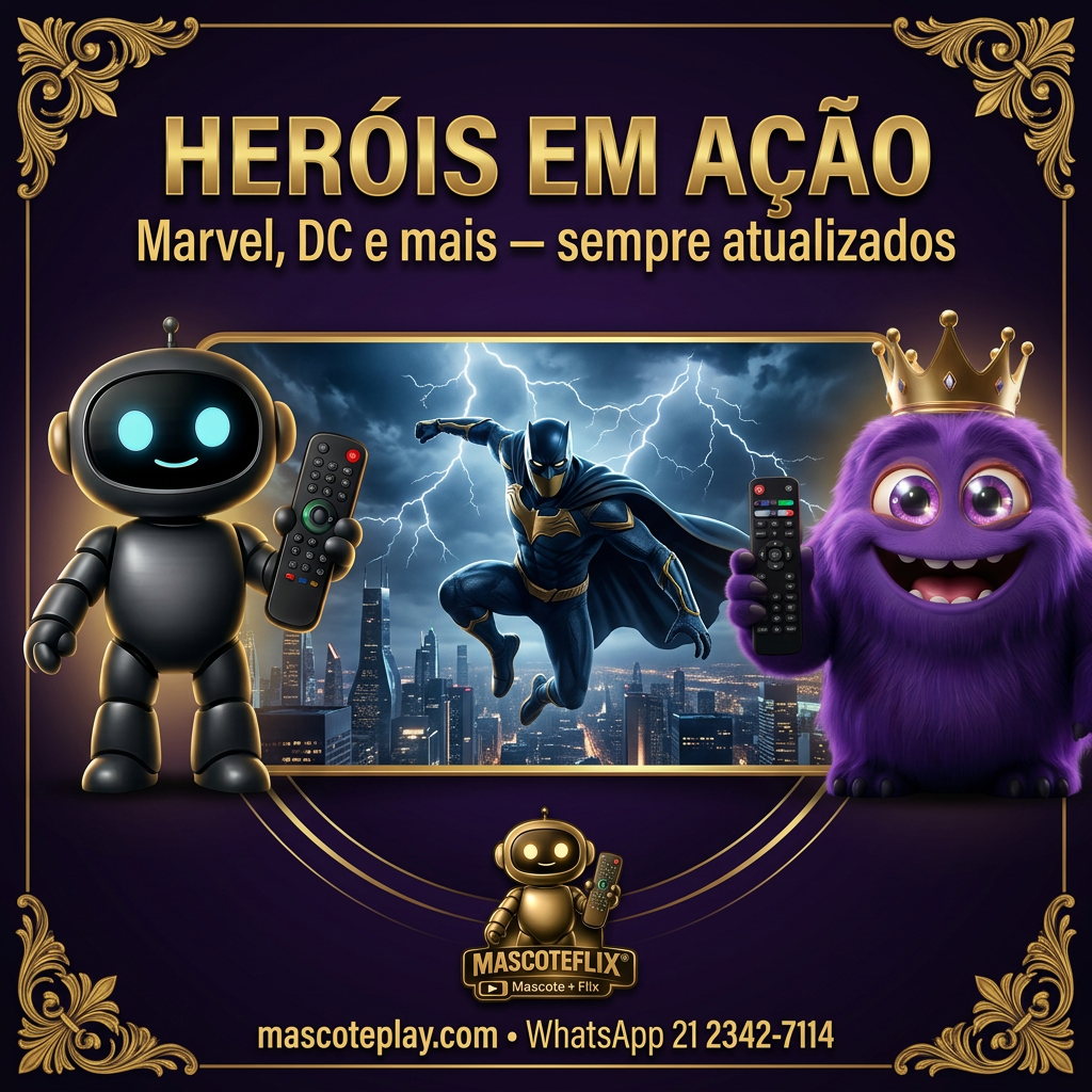 Filmes de Ação — Heróis e Explosões em 4K — Mascote Premium