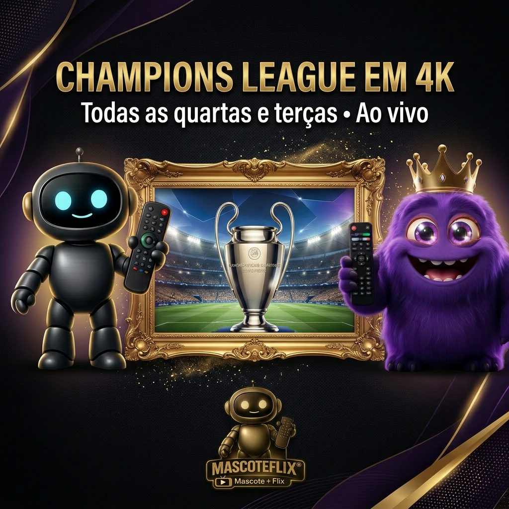 Champions League em 4K — Todas as terças e quartas ao vivo — Mascote Premium