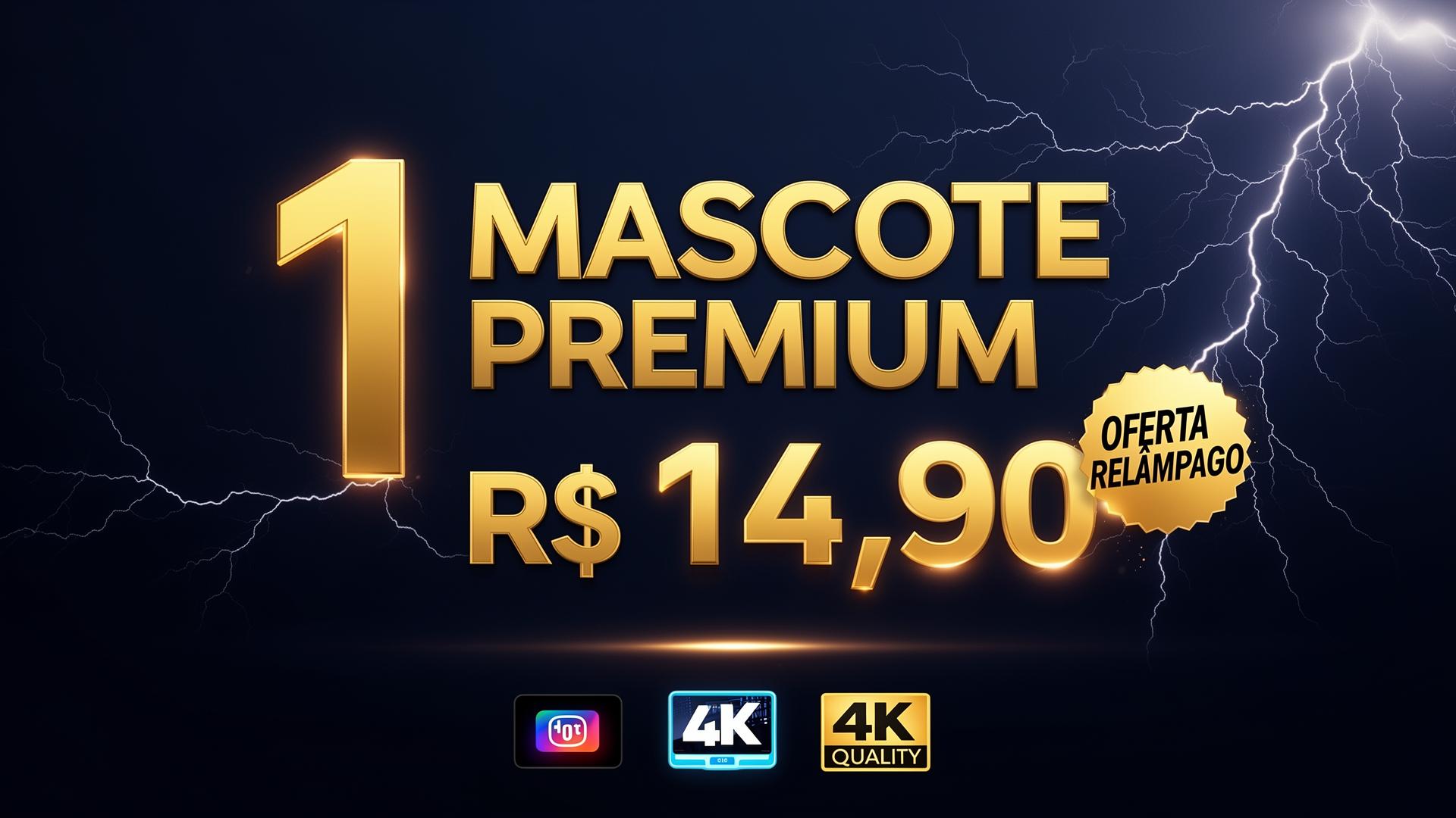 1 Mascote Premium por R$ 14,90 — Oferta Relâmpago