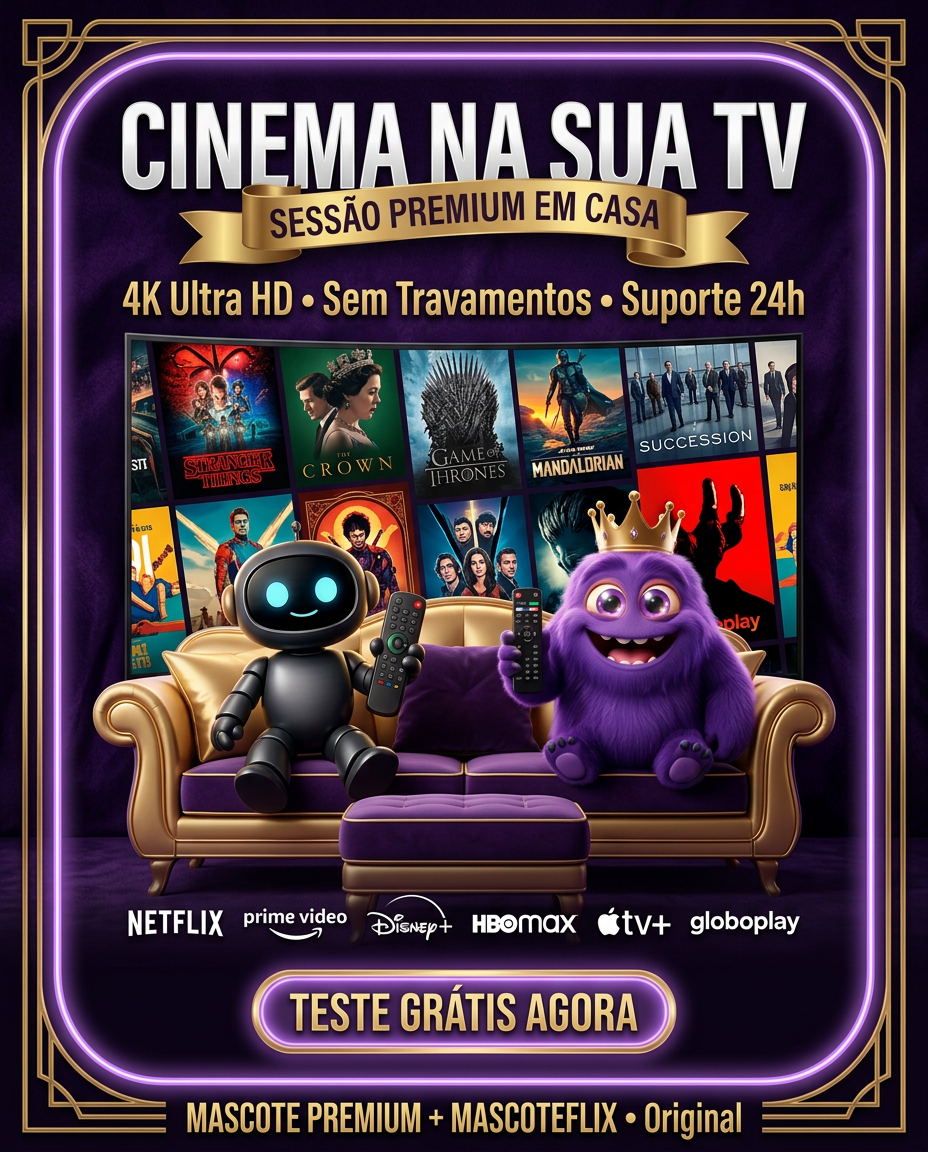 Cinema na Sua TV — Sessão Premium em Casa 4K — MascotePremium + MascoteFlix