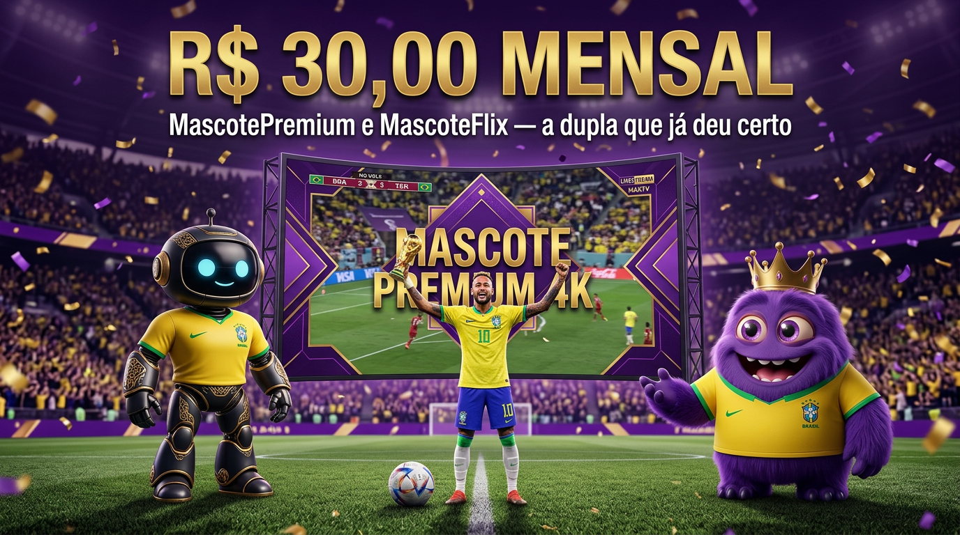 Mascote Premium 4K — R$ 30,00 mensal • Premium 4K — Smart TV